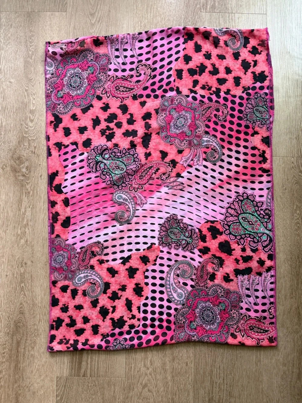 Pink Patterned Infinity Scarf - Picture 3 of 3